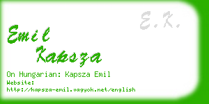 emil kapsza business card